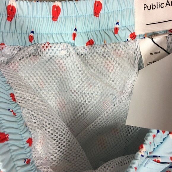 Public Art Swim Shorts Green Size L Drawstring Liner Elastic Popsicle Print NWT - Picture 7 of 7